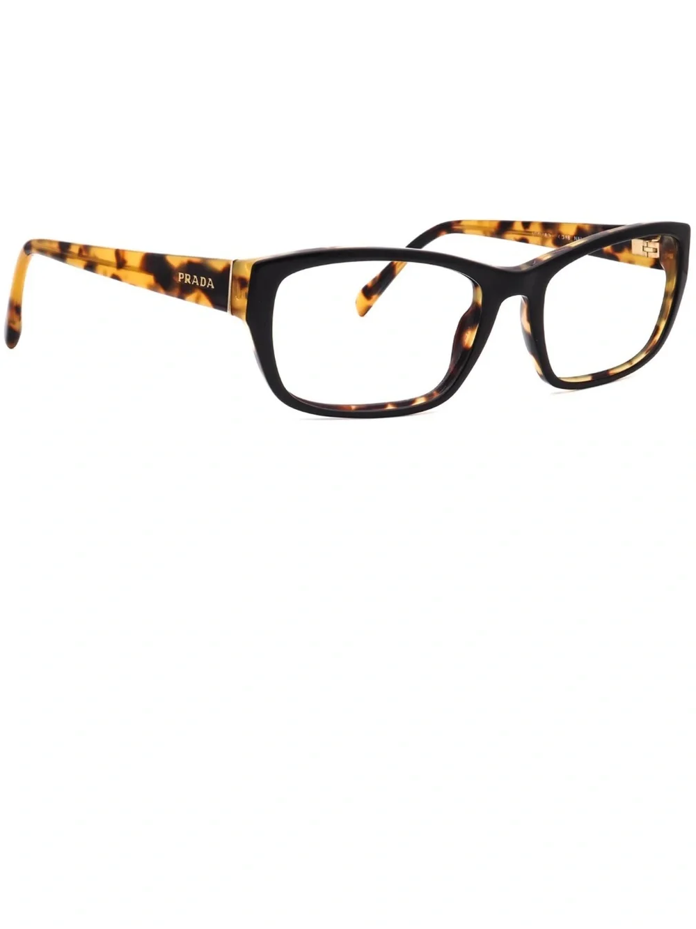 Prada Eyeglasses VPR 18O NAI-1O1 Black on Tokyo Havana Frame Italy 135- in case